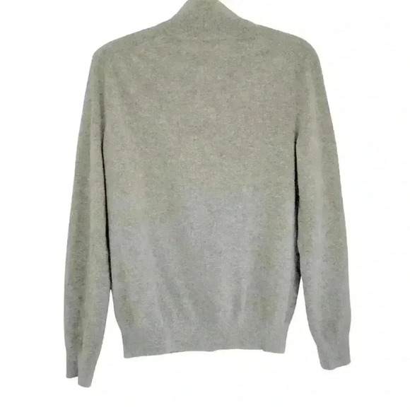 Banana Republic sweater mens M 1/4 zip mock neck Italian merino wool blend gray - Picture 3 of 7